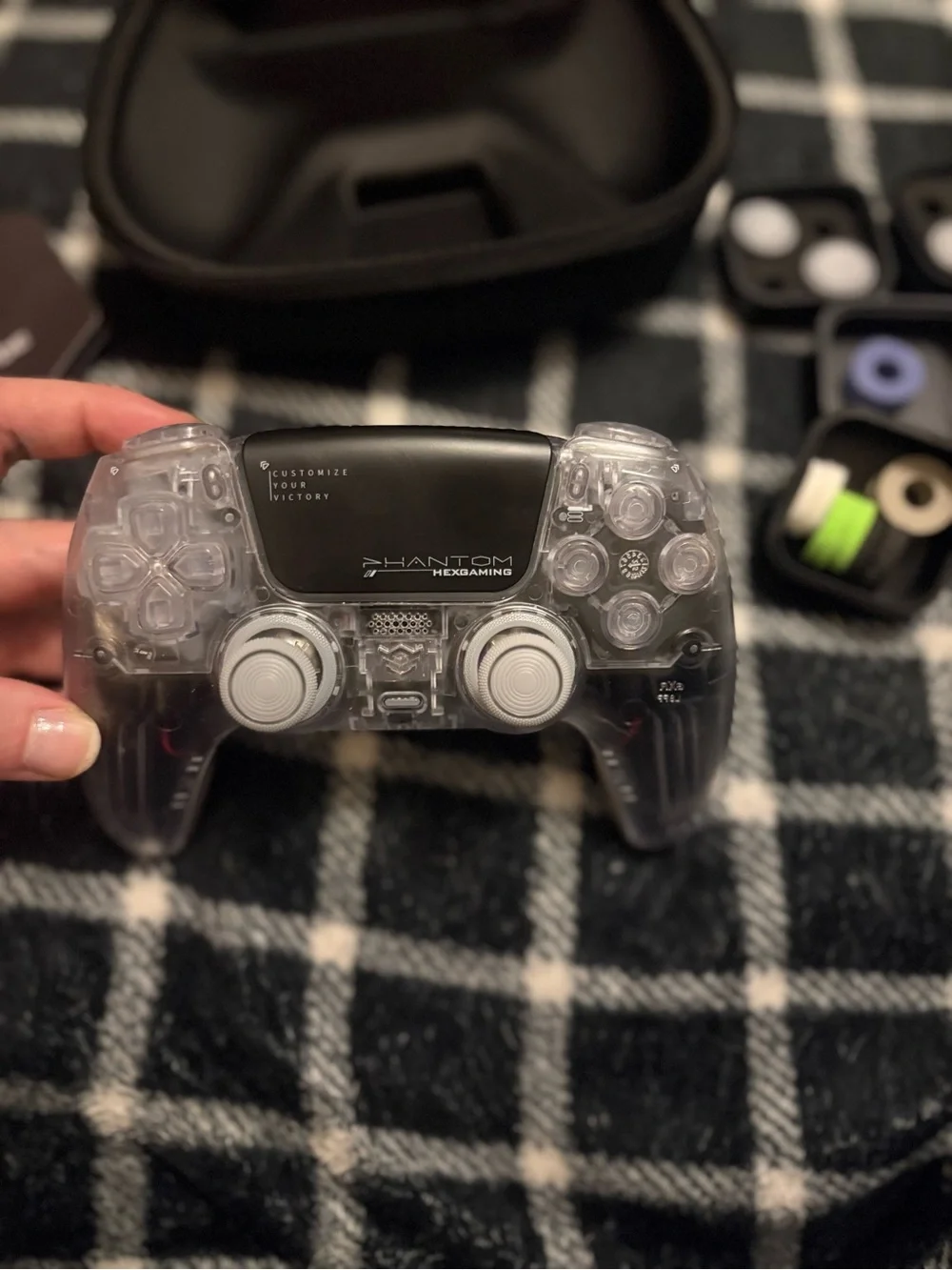 HEXGAMING PHANTOM Controller with Case , Charging Cable & Joysticks Aiming Rings